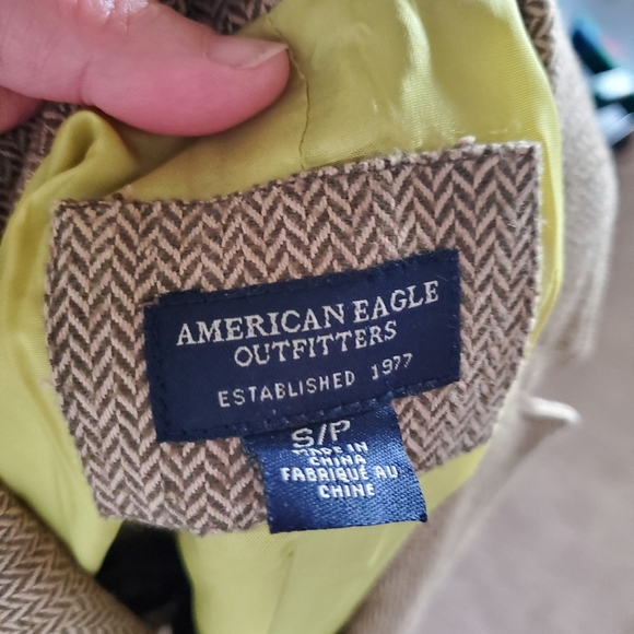 American Eagle s tweed blazer floral embroidered chic perfect for layering - Picture 7 of 9